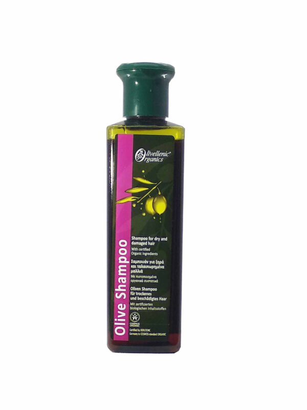 Organic Olive shampoo with Aloe and Ginseng - Olivellenic Organics-1378