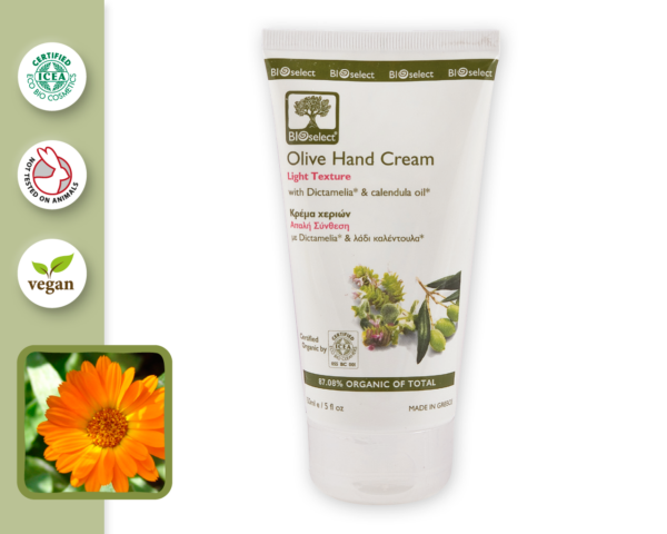 Olive Hand cream/ light texture With Dictamelia & Calendula oil - BioSelect-805