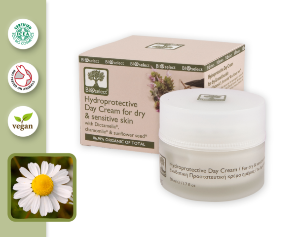 Hydroprotective Day Cream For Dry & Sensitive Skin With Dictamelia, Chamomile & Sunflower Seed - BioSelect-46