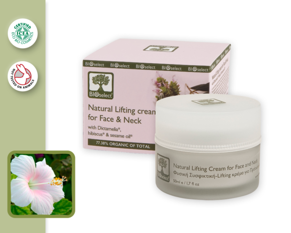 Natural Lifting Cream For Face & Neck With Dictamelia, Hibiscus & Sesame Oil- BioSelect-51