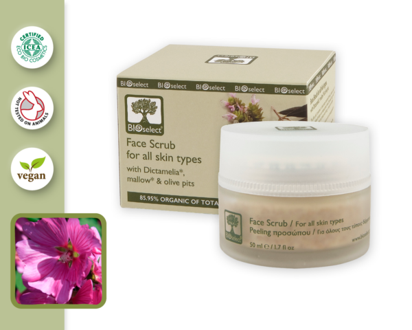 Face Scrub For All Skin Types With Dictamelia, Mallow & Olive Pits - BioSelect-50