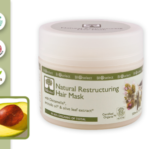Natural Restructuring Hair mask With Dictamelia, Avocado oil & Olive leaf extract - BioSelect-808