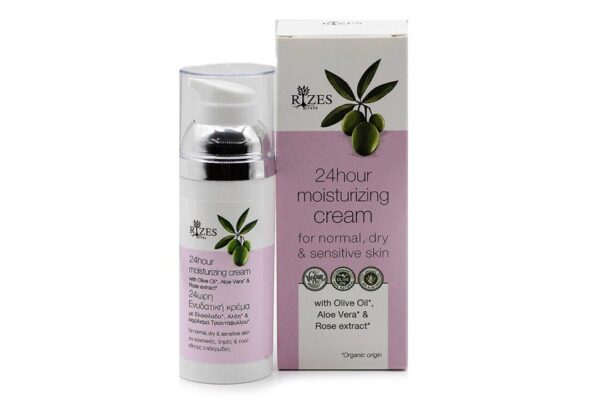 24hour Moisturizing Cream For Normal, Dry & Sensitive Skin With Olive Oil, Aloe Vera & Rose Extract - Rizes-0