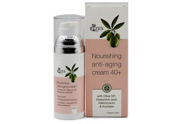 Anti-Aging Cream For All Skin Types 40+ With Olive Oil, Hyaluronic Acid, Helichrysum & Avocado - Rizes-0