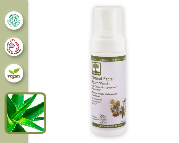 Natural Facial Foam Wash With Dictamelia, Green Tea & Aloe Vera - BioSelect-801
