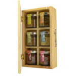 Wooden Box With Greek Cuisine Spices Set-749
