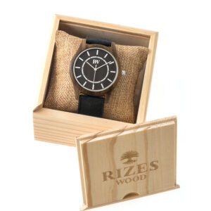 Wooden Sandalwood Watch With Black Canvas Strap - Rizes Wood-0