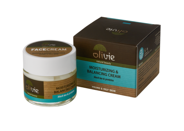 Moisturizing & Balancing Cream With Black Tea & Proteins - Olivie-0