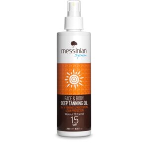 Deep Tanning Oil Walnut & Carrot SPF 15 (250ml) - Messinian Spa-0