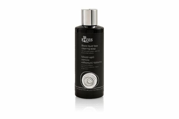 Black Liquid Face Cleaning Soap (200ml) - Rizes Crete-0